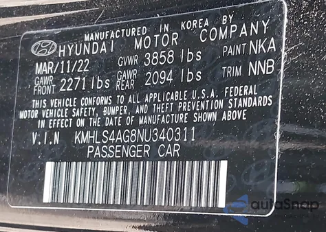 2022 Hyundai Elantra Sel из США, поврежденный, VIN KMHLS4AG8NU340311